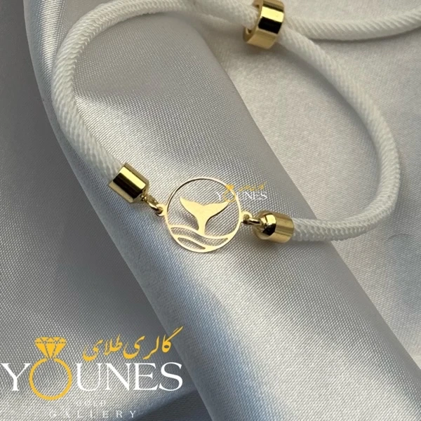 دستبند دم ماهی ( وال ) طلا لیزری